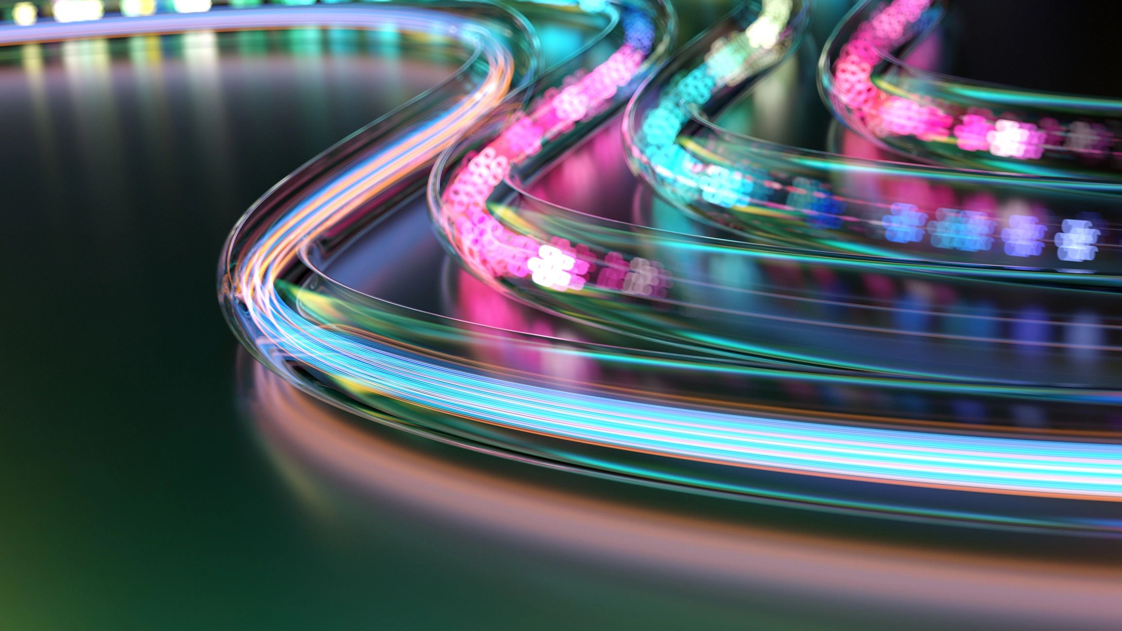 Abstract visualization of fiber optic connectivity